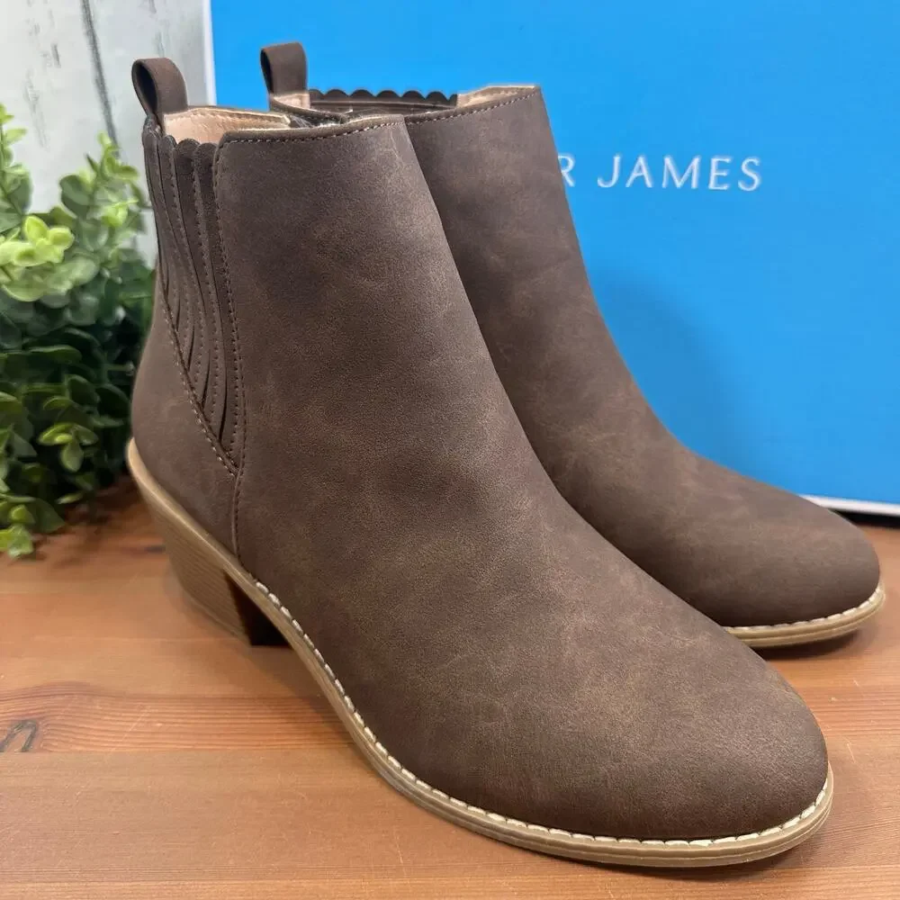 Draper James Women's Elle Chelsea Brown Boots Size 11 - Picture 2 of 7